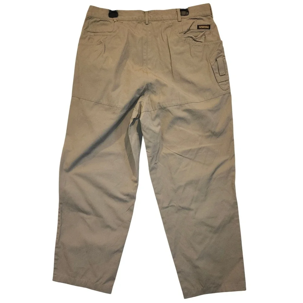 Remington Outdoor Mens 38x30 Khaki‎ Pleated Chino Pants Cotton Tan Huntinging